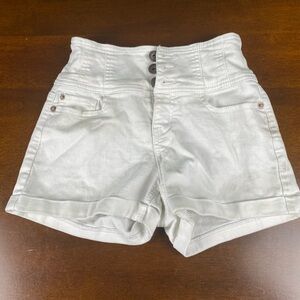 Women's High-Waisted White Shorts